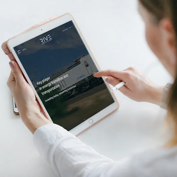 RIVE Private Investment’s website on a tablet